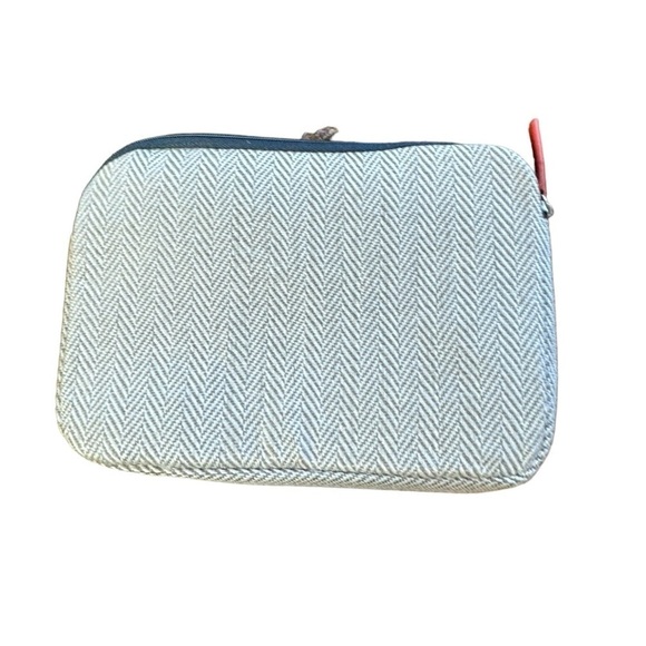 Air France Fabric Herringbone Grey Travel Zippered Cosmetic Bag - Picture 2 of 7